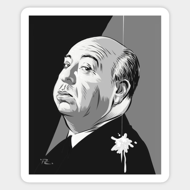 Alfred Hitchcock - An illustration by Paul Cemmick Sticker by PLAYDIGITAL2020